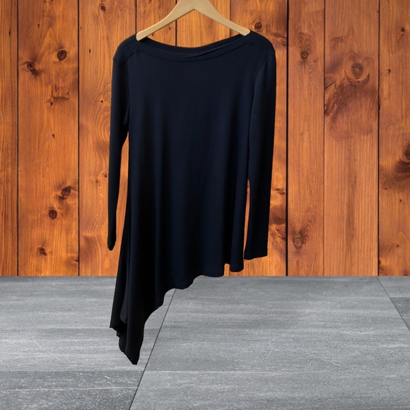 Agnes & Dora Asymmetrical Black Tunic French Terry Top - XS/0-2 - NWT - Picture 1 of 10